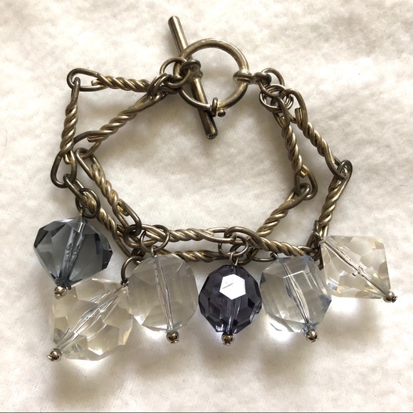 Deco Haus Special Edition Hand-Beaded Vintage Silver Bracelet - Sky Blue main image 0